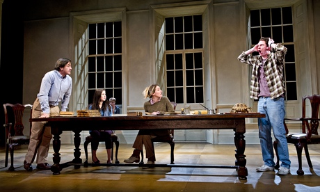 Genuine emotion … Robert Cavanah, Ria Zmitrowicz, Flora Montgomery and Ed MacArthur in Arcadia.