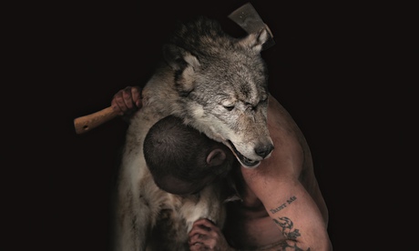 Douglas Gordon with wolf