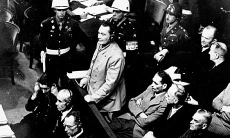 Hermann Goering at the Nuremberg trials