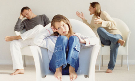 Girl with arguing parents