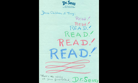Dr Seuss's letter to Troy library readers