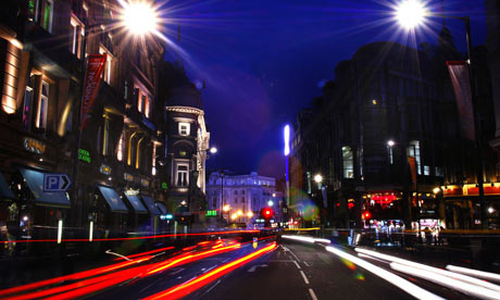 Shaftesbury Avenue by night.