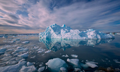 Icebergs and Ice Bits Near Kangilerngata Sermia Glacier, Disko Bugt (Disko Bay), West Greenland