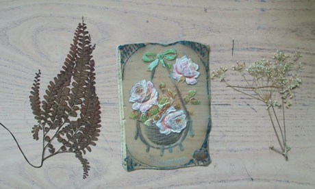 Secondhand book inserts flowers