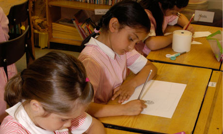 Schoolgirls in classroom