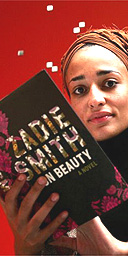 Zadie Smith with her novel, On Beauty