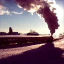 A steam train