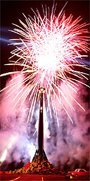 Hunter S Thompson's ashes are blasted into the sky above his Colorado home