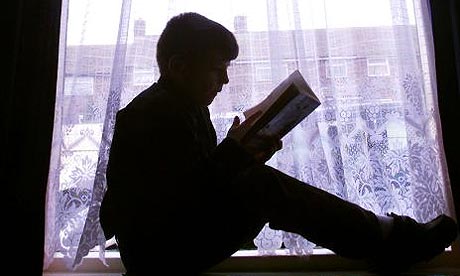 anime boy reading. A child reading