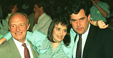 Neil Kinnock, Cherie Booth and Gordon Brown