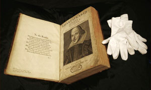 First folio of the 1623 edition Shakespeare's Complete Works