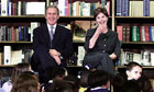 George and Laura Bush meet children at the British Library