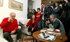 Juan Marsé meets the media after winning the Cervantes prize