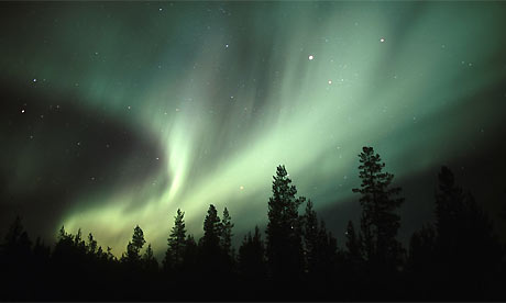 Aurora Borealis (the Northern Lights) near Gallivare, northern Sweden. Photograph: Peter Essick/Aurora/Getty
