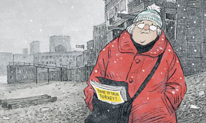 Posy Simmonds' illustration for Mrs Scrooge
