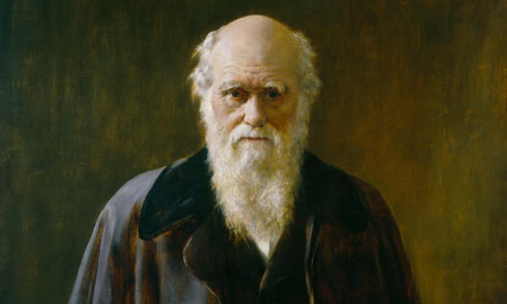 Detail from portrait of Charles Darwin by John Collier