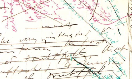 Detail of draft chapter from Joyce's manuscript of Ulysses