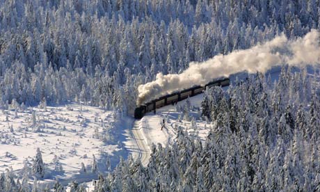 Train in snow