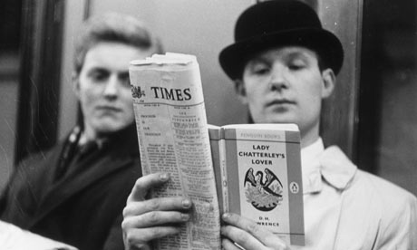A 1960 commuter reads Lady Chatterley's Lover.
