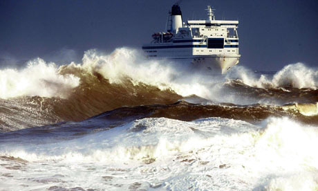 Ferry in a storm