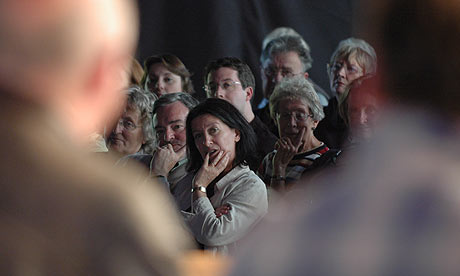 Audience at a Hay festival author event