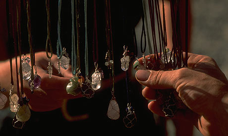Crystal necklaces.
