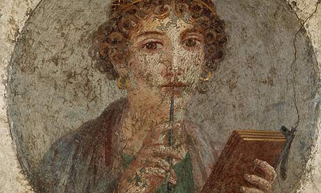 Sappho holding a stylus