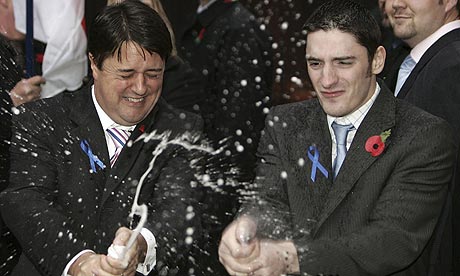 Nick Griffin and Mark Collett after winning a court case in 2006
