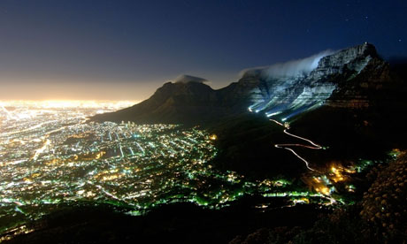 Table mountain and the city of Cape Town