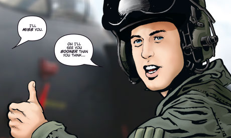 A panel from the William and Kate comic book