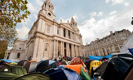 Occupy protesters outside St Paul's Cathedral in London