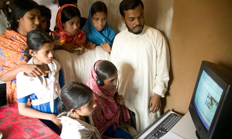 Students at a Community Information Centre Bangladesh.