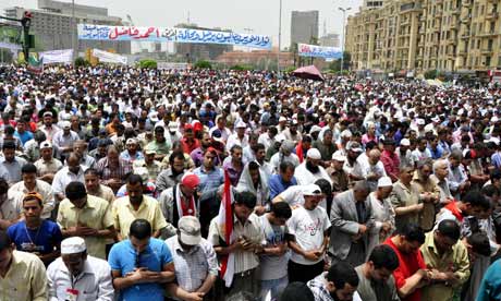 Egyptians anti military demonstration in Tahrir Square