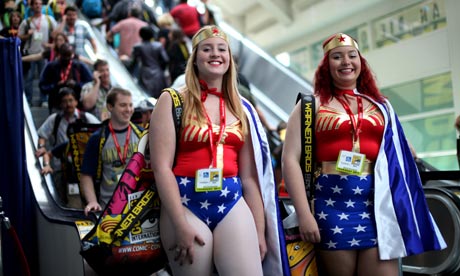 Super troopers ... fans of DC Comics's Wonder Woman at last month's Comic-Con 2011.