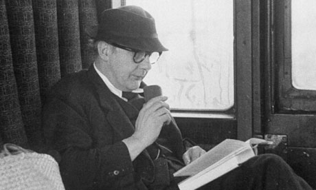 John Betjeman reading on the train