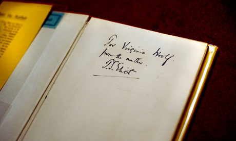 Buy the book … a first edition bearing an inscription from TS Eliot to Virginia Woolf.