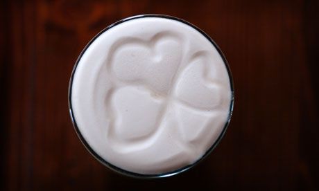 Leaf giver … a pint of Guinness, complete with shamrock.