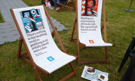 Guardian deckchairs at the Edinburgh International Book festival