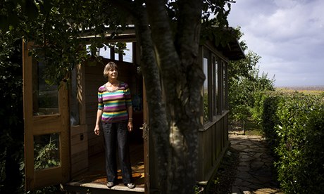 Margaret Drabble in her garden in Somerset, designed by her son Joe Swift