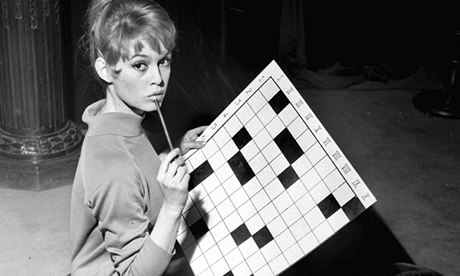 Brigitte Bardot with a crossword.
