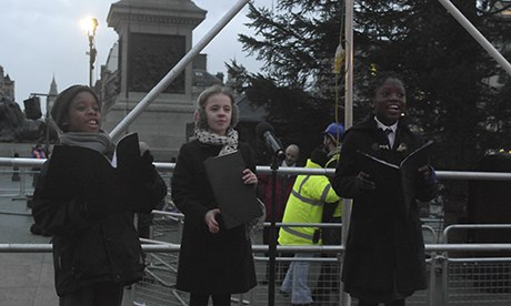Trafalgar Square Christmas tree lighting-up ceremony