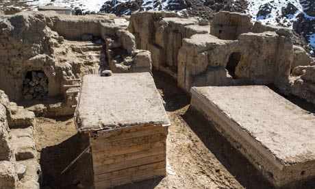 A courtyard of a Buddhist monastery at Mes Aynak.