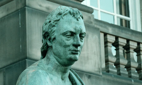 Green king … a statue of the Enlightenment philosopher David Hume on Edinburgh's High Street.