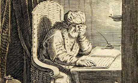 Aulus Gellius at work in his writing chair