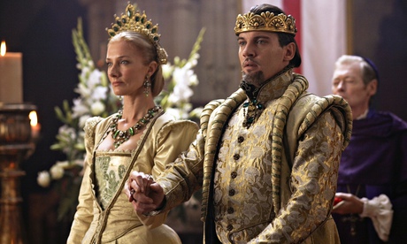 Joely Richardson as Catherine Parr and Jonathan Rhys Meyers as Henry VIII in TV series The Tudors.