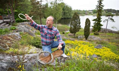 Fredrik Sjoberg the author of The Fly Trap on the island Runmaro in Sweden.