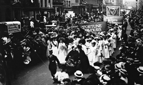 a Suffragette march through the streets of London in 1912. 