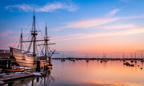 a replica of the Mayflower in Massachusetts, US.