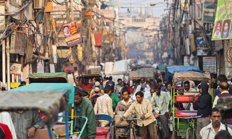 A busy market in Old Delhi, India