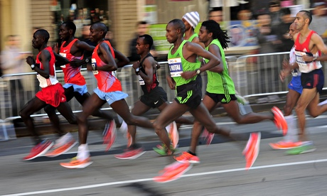 Geoffrey Mutai on route to winning the 2011 New York marathon